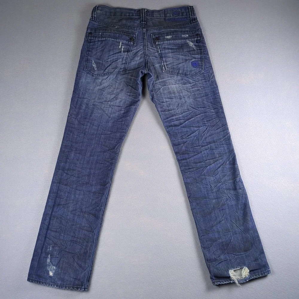 Rock & Republic Jeans Mens 30x30 Blue Dirty Denim Medium Wash Distressed Colburg